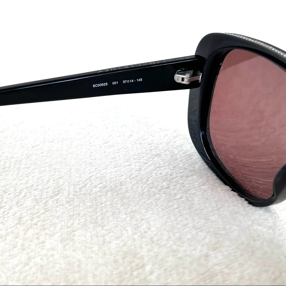 Stella McCartney Silver Chain Trimmed Mirrored Sunglasses